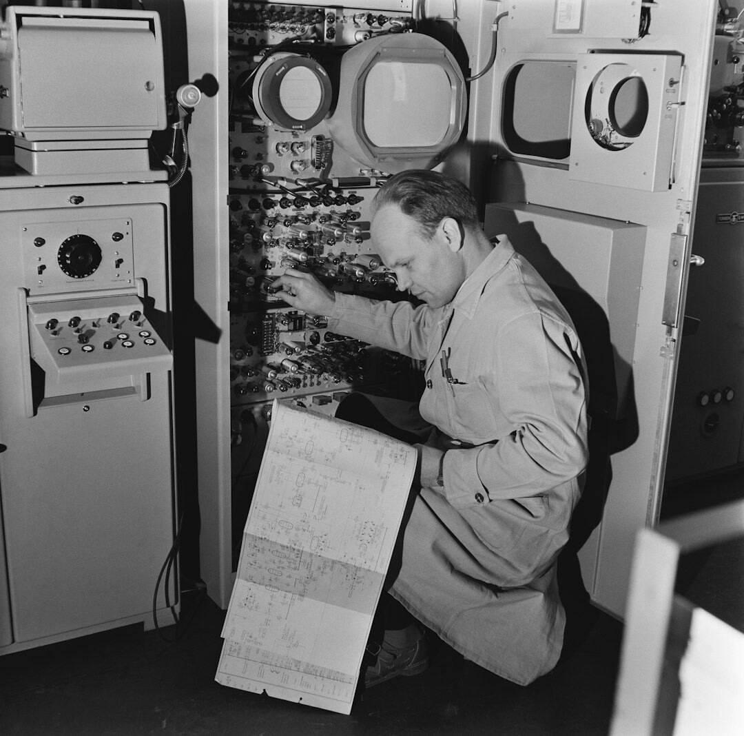 Portrait of a Finnish male control room graduate